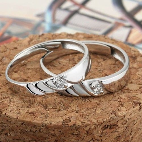 Anneaux De Couple D'ouverture Ajustables En Argent 925