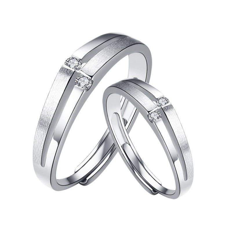 Anneaux De Couple D'ouverture Ajustables En Argent Sterling 925