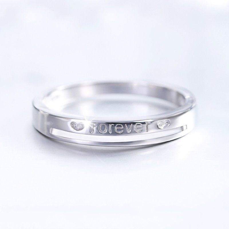 Anneaux De Couple "you Are In My Heart" De Mode Simple En Argent 925