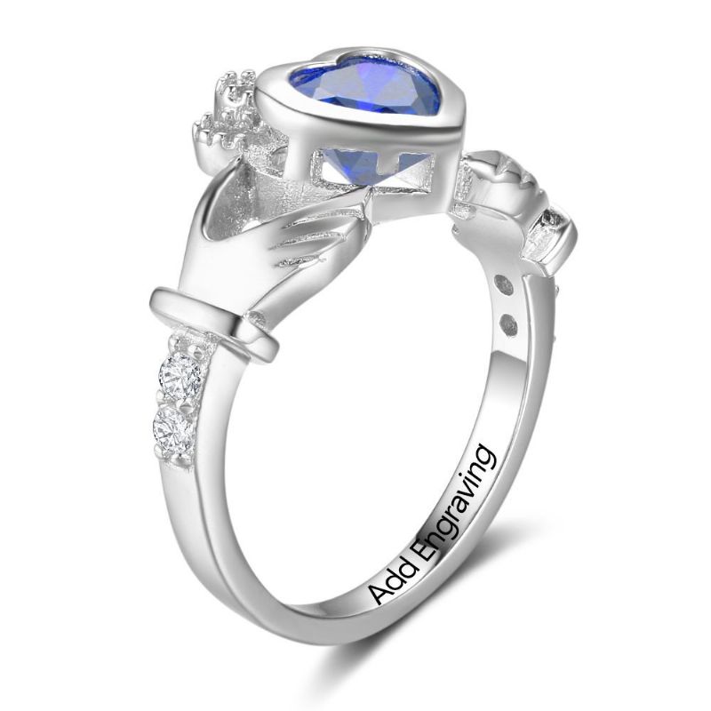 Anneaux De Pierre De Naissance Anneaux De Mères En Argent Sterling 925 Personnalisé Pierre De Naissance Famille Zircon Cubique Bague Cadeau De Fête Des Mères