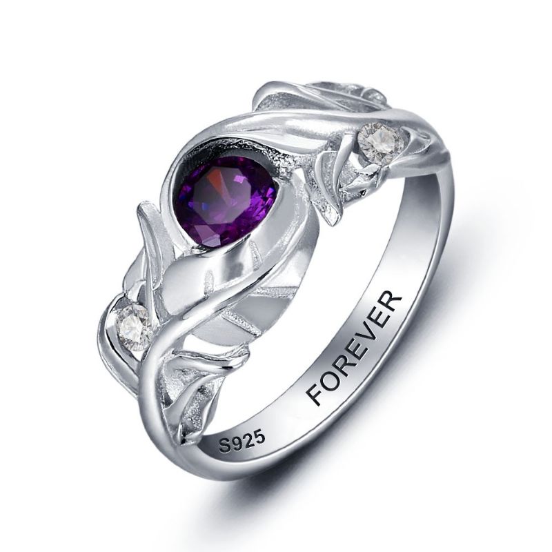 Anneaux De Pierre De Naissance Anneaux De Mères En Argent Sterling 925 Personnalisé Pierre De Naissance Famille Zircon Cubique Bague Cadeau De Fête Des Mères