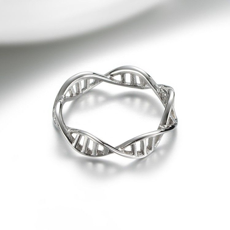 Anneaux Unisexes Adn Double Helix Structure Titanium Steel