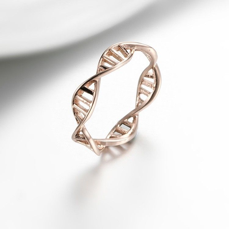 Anneaux Unisexes Adn Double Helix Structure Titanium Steel