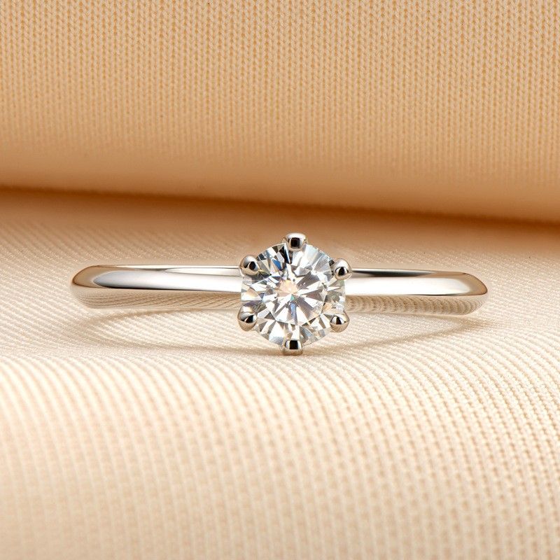 Argent Sterling 0.5 Ct Moissanite Promesse / Mariage / Bague De Fiançailles Pour Femmes Fille Amis Cadeau De Saint Valentin