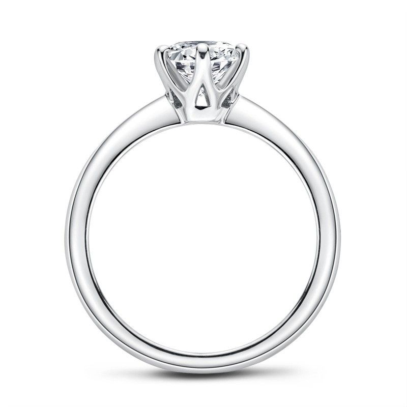 Argent Sterling 1.0 Ct Moissanite Promesse / Mariage / Bague De Fiançailles Pour Les Femmes Fille Amis Cadeau De La Saint-valentin