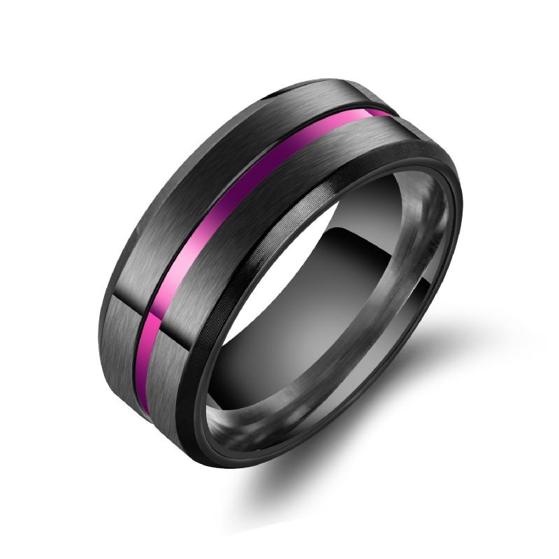 Bague En Acier Au Titane De Couleur 8 Mm Pour Hommes