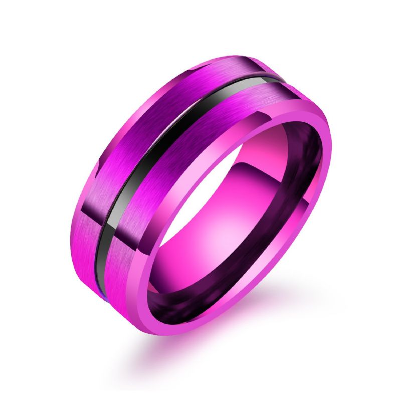 Bague En Acier Au Titane De Couleur 8 Mm Pour Hommes