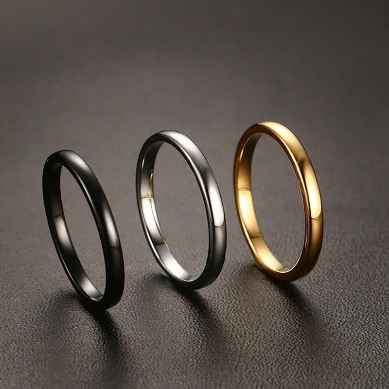 Bague En Acier Au Tungstène Simple De Haute Qualité À Trois Couleurs