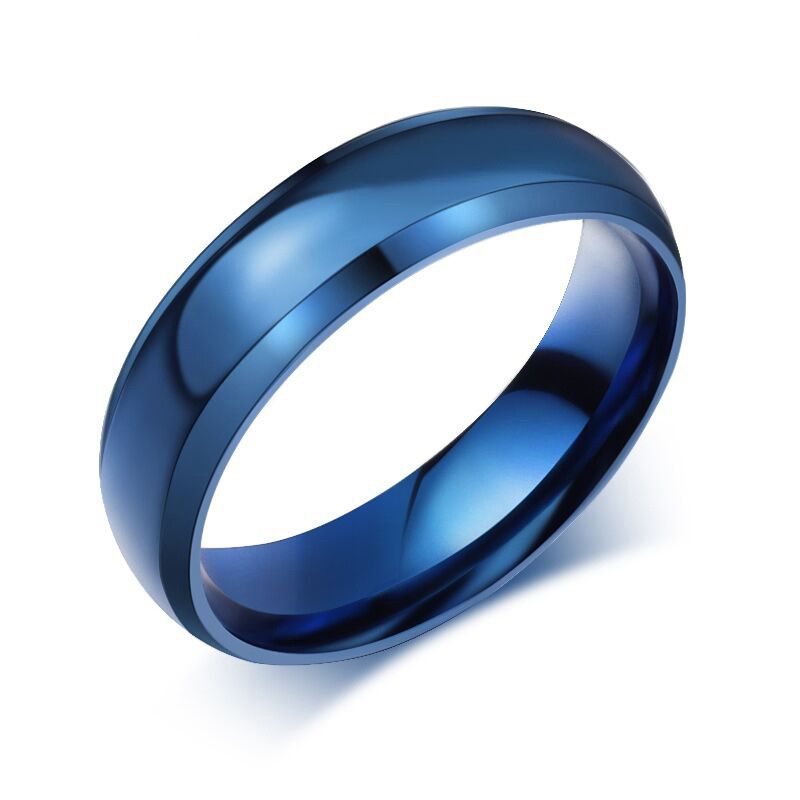 Bague En Acier Titane Bleu