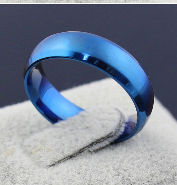 Bague En Acier Titane Bleu