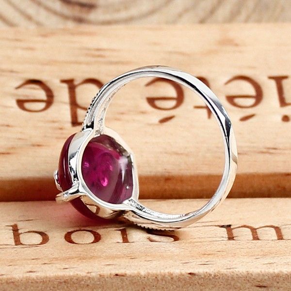 Bague En Agate Incrustée De Style Calmar Rétro En Argent Sterling 925