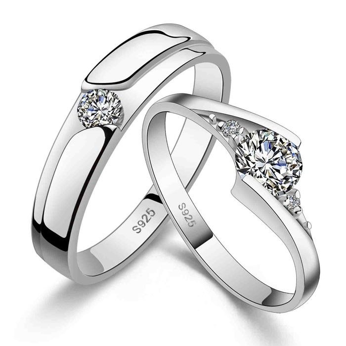 Bague D'amant Romantique En Argent 925