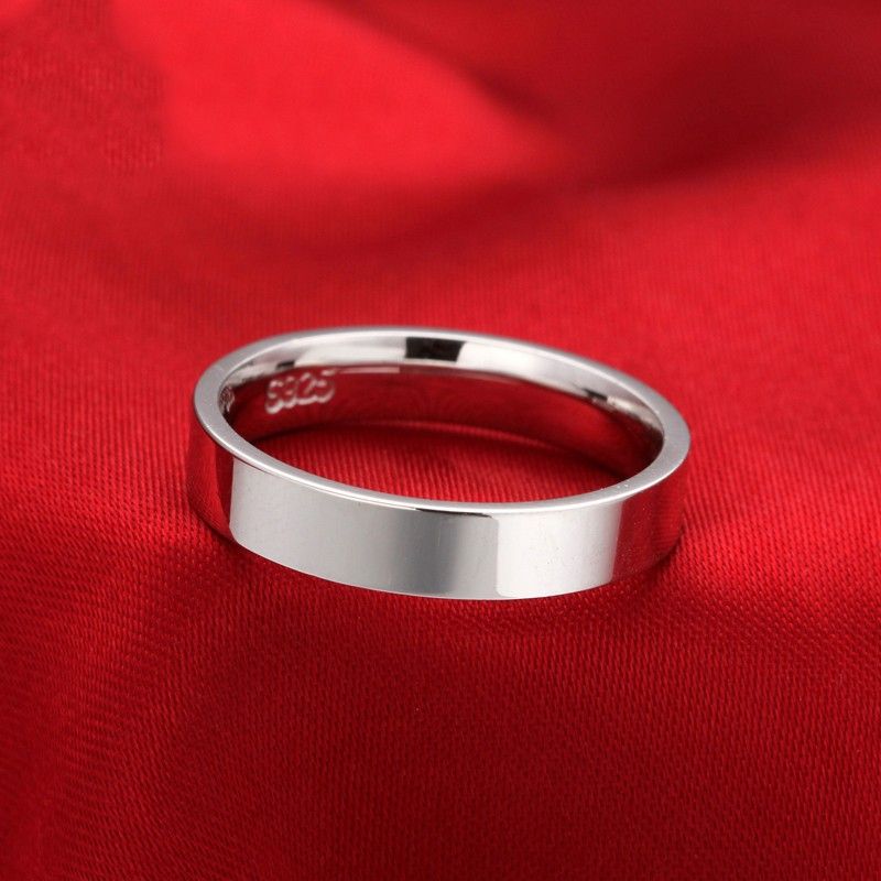 Bague En Argent 925 Avec Miroir Simple