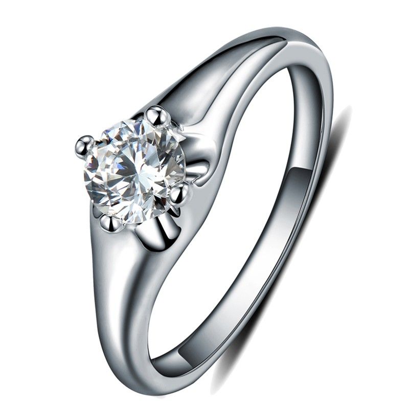 Bague En Argent Sterling 925 Exquise Avec Diamant Sona