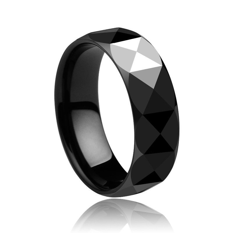 Bague En Céramique Noire Européenne