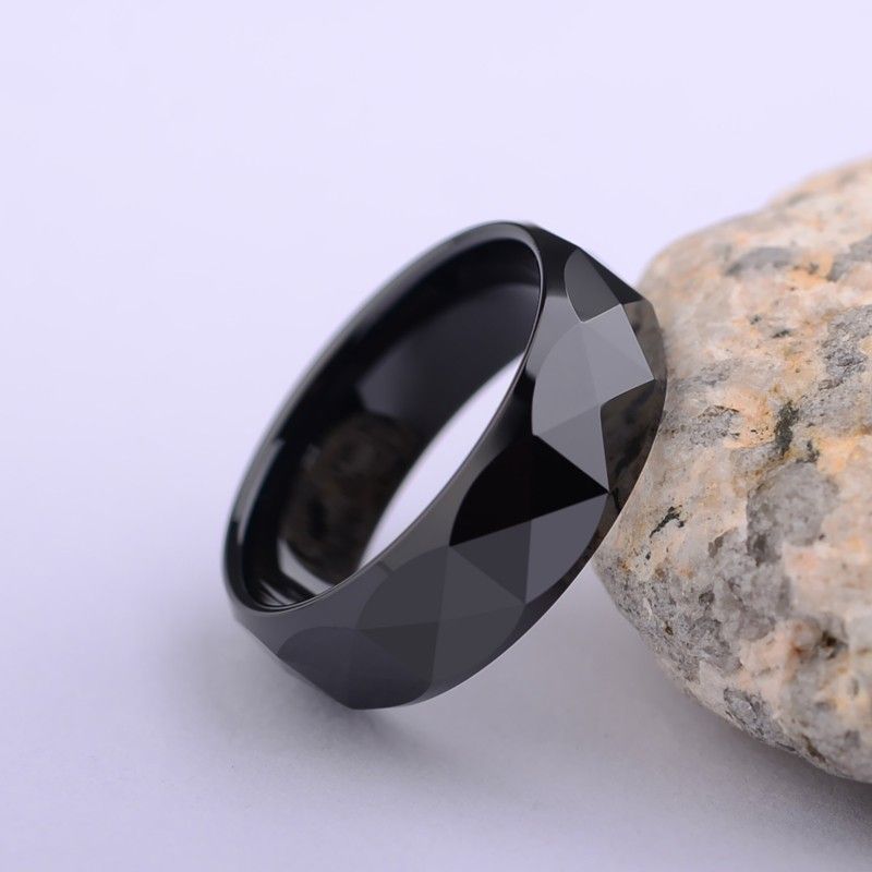 Bague En Céramique Noire Européenne