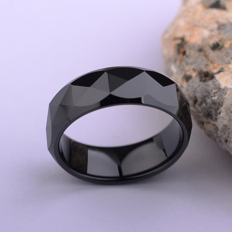 Bague En Céramique Noire Européenne