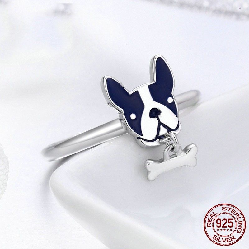 Bague Pour Chien Personnalisée En Argent Sterling 925 Avec Zircone Cubique