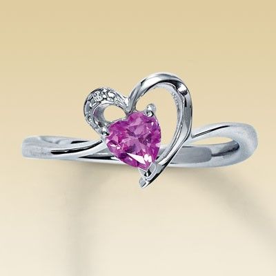 Bague Coeur En Argent Et Pierre Rose