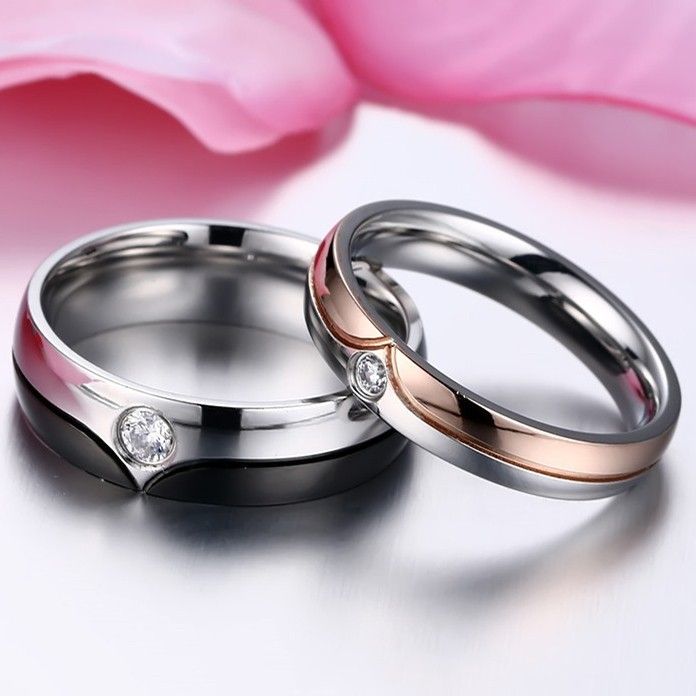 Bague De Couple En Acier Inoxydable Avec Personnalité De La Mode Européenne Et Américaine