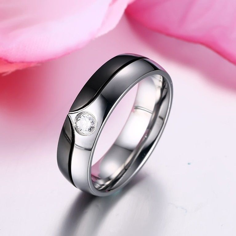 Bague De Couple En Acier Inoxydable Avec Personnalité De La Mode Européenne Et Américaine