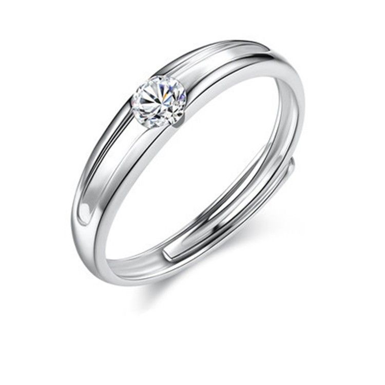 Bague De Couple En Argent 925 Avec Diamants De Simulation De Luxe