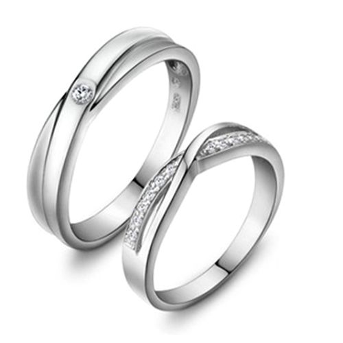 Bague De Couple En Argent Sterling 925 Creuse Élégante Et Unique