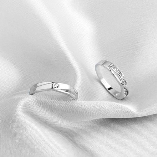 Bague De Couple En Argent Sterling 925 Creuse Élégante Et Unique