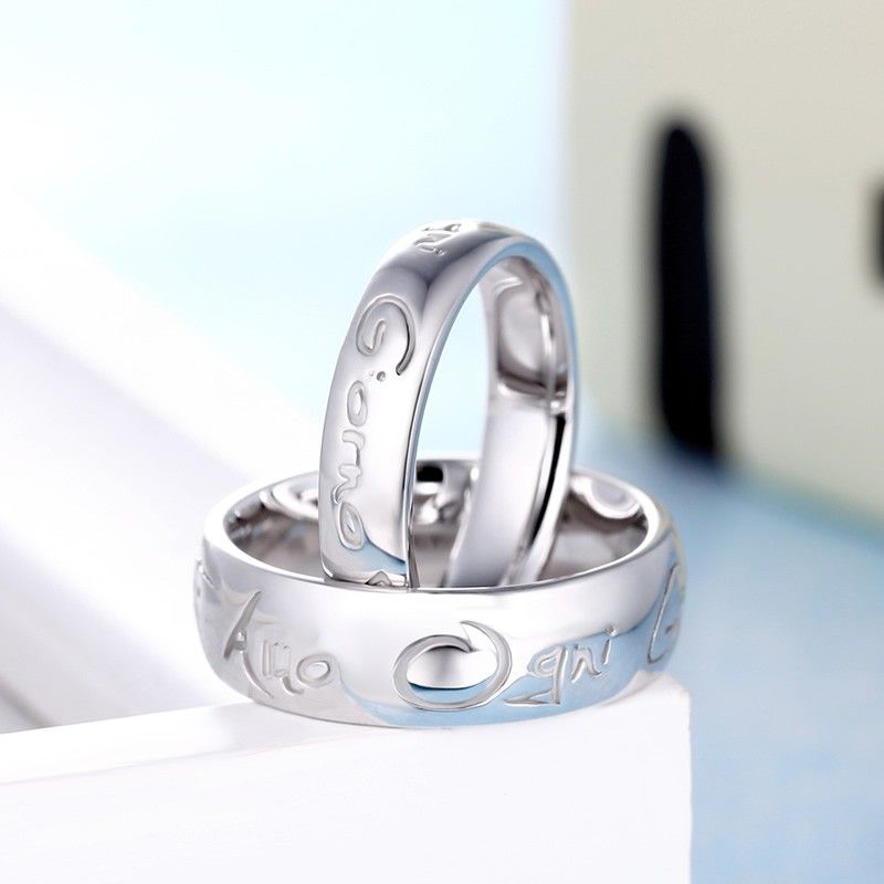 Bague De Couple En Argent Sterling 925 De Mode Coréenne