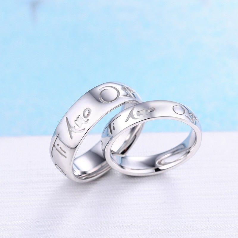 Bague De Couple En Argent Sterling 925 De Mode Coréenne