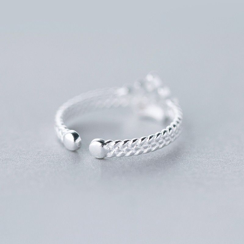 Bague Couronne Ajustable Douce En Argent 925