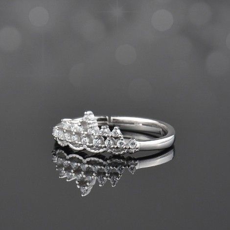 Bague Couronne CZ En Argent Plaqué Or Ne Se Décolore Jamais