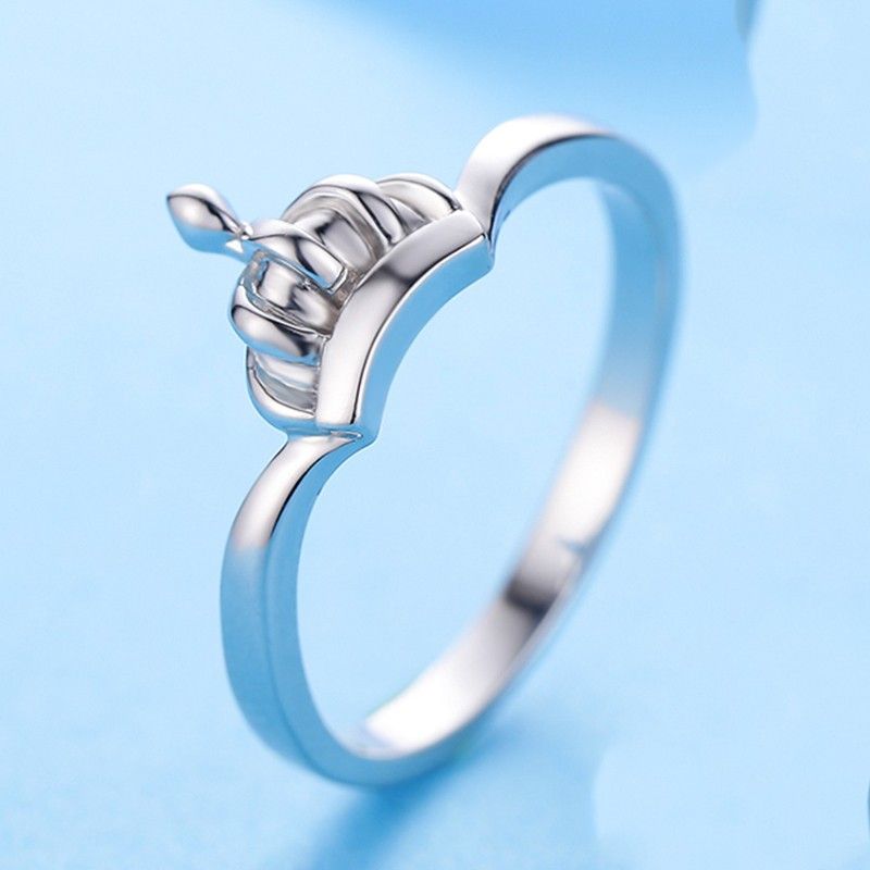 Bague Couronne De Princesse En Argent 925 Simple Et Discrète