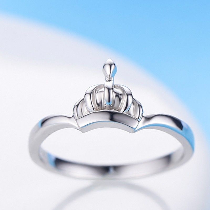 Bague Couronne De Princesse En Argent 925 Simple Et Discrète