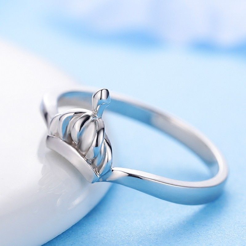 Bague Couronne De Princesse En Argent 925 Simple Et Discrète