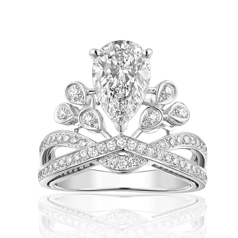 Bague De Couronne De Princesse En Argent Sterling 925 De Luxe