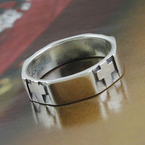 Bague Croix En Argent 925 Vintage