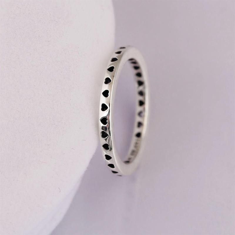 Bague De Dame En Argent Sterling S925 En Forme De Coeur Creux