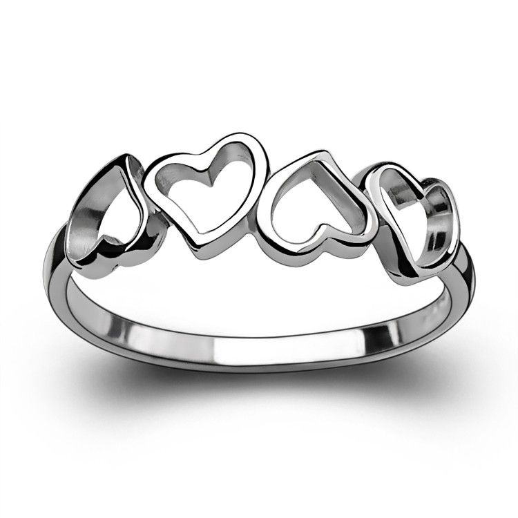 Bague Pour Femme En Argent Sterling 925 En Forme De Coeur