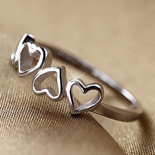 Bague Pour Femme En Argent Sterling 925 En Forme De Coeur