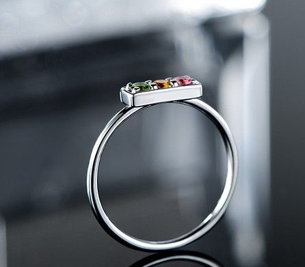 Bague Pour Femme En Argent Sterling Avec Tourmaline Naturelle Avec Feux De Signalisation