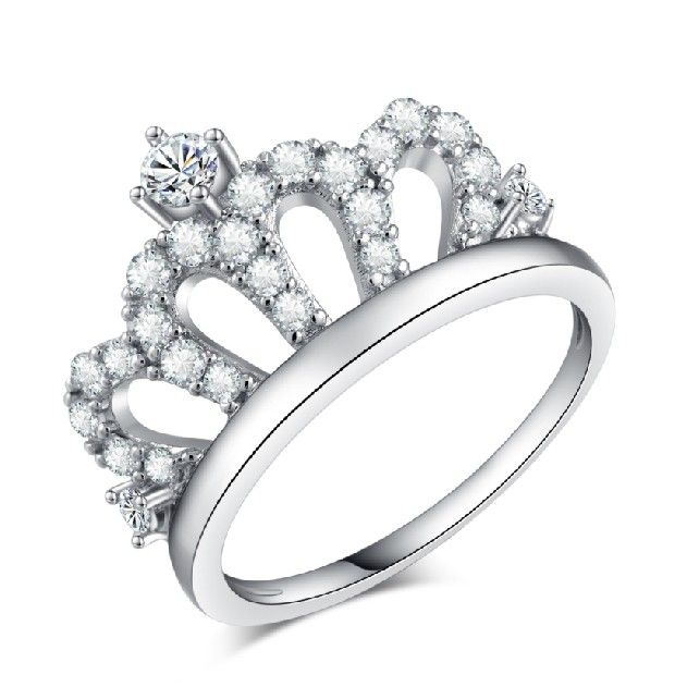 Bague Pour Femme Avec Couronne Découpée Vintage Avec Zircone Cubique