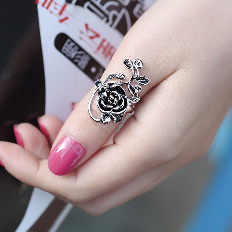 Bague Pour Femme Rétro En Forme De Rose Exagérée De Personnalité