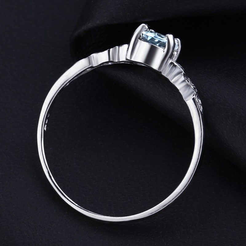 Bague Pour Femme Saphir Naturel Incrusté D'argent 925 Slim Lovely