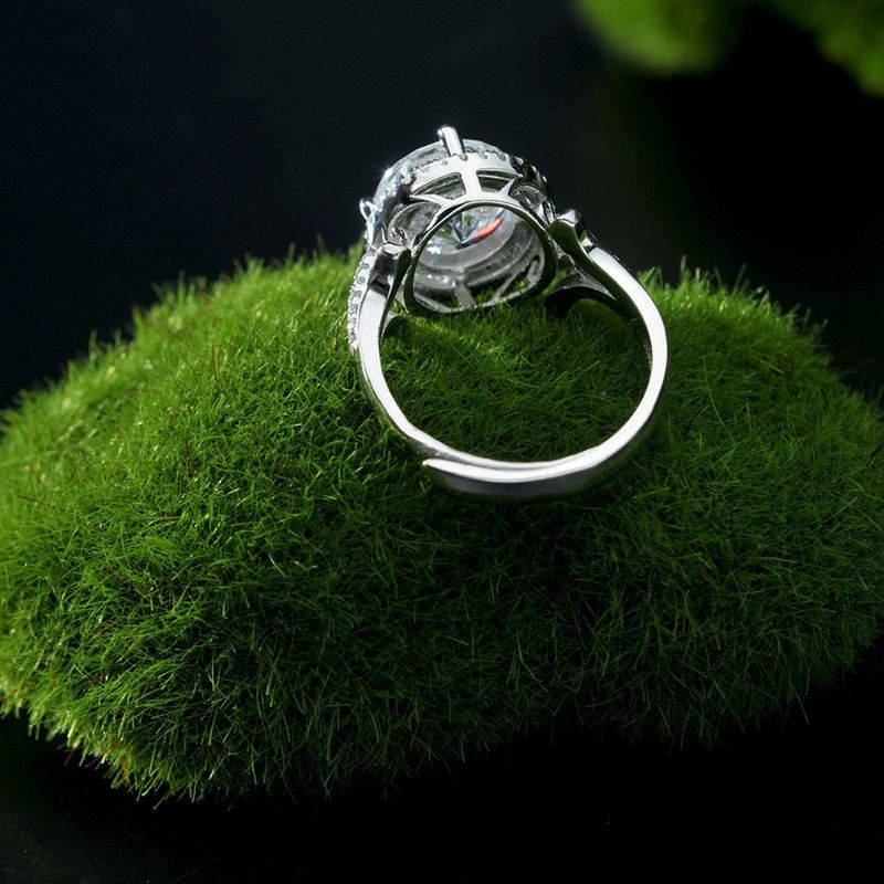 Bague De Fiançailles En Argent 925 De Luxe Bloom Design