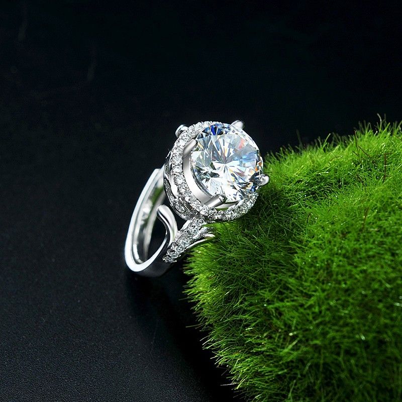 Bague De Fiançailles En Argent 925 De Luxe Bloom Design