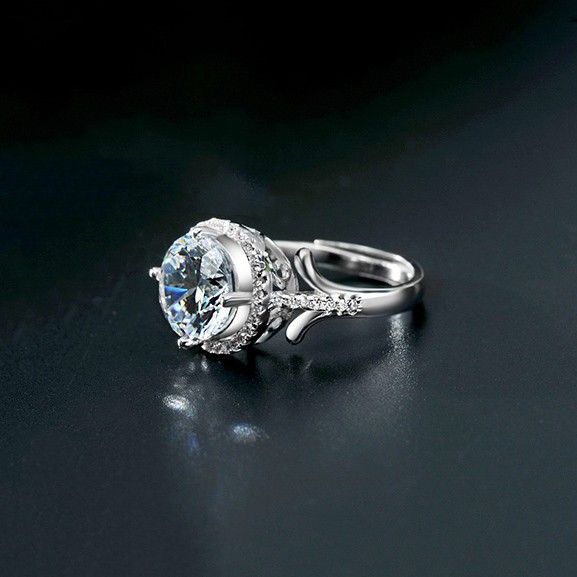 Bague De Fiançailles En Argent 925 De Luxe Bloom Design