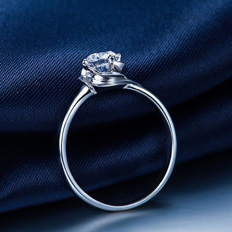 Bague De Fiançailles En Argent S925 En Forme De Fleur Créative