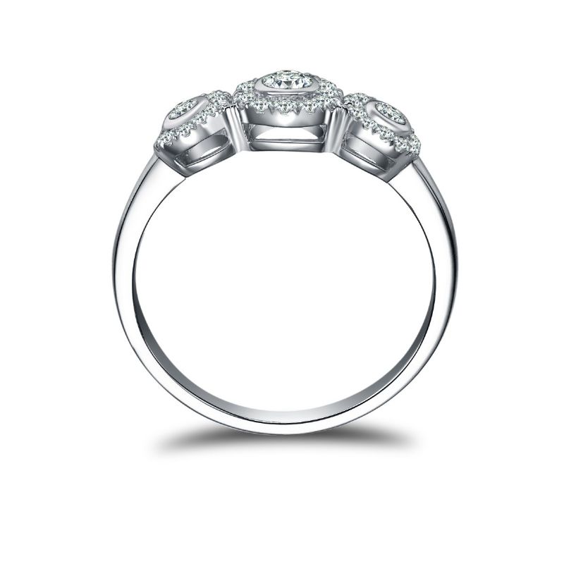 Bague De Fiançailles En Argent Sterling 925 Avec Atmosphère Personnalisée