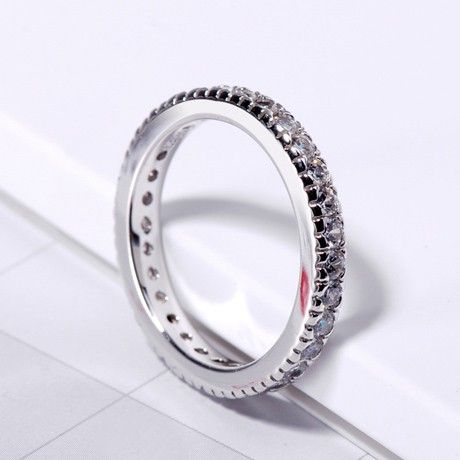 Bague De Fiançailles En Argent Sterling 925 Avec Atmosphère Rétro Incrustée De Cercle Complet CZ